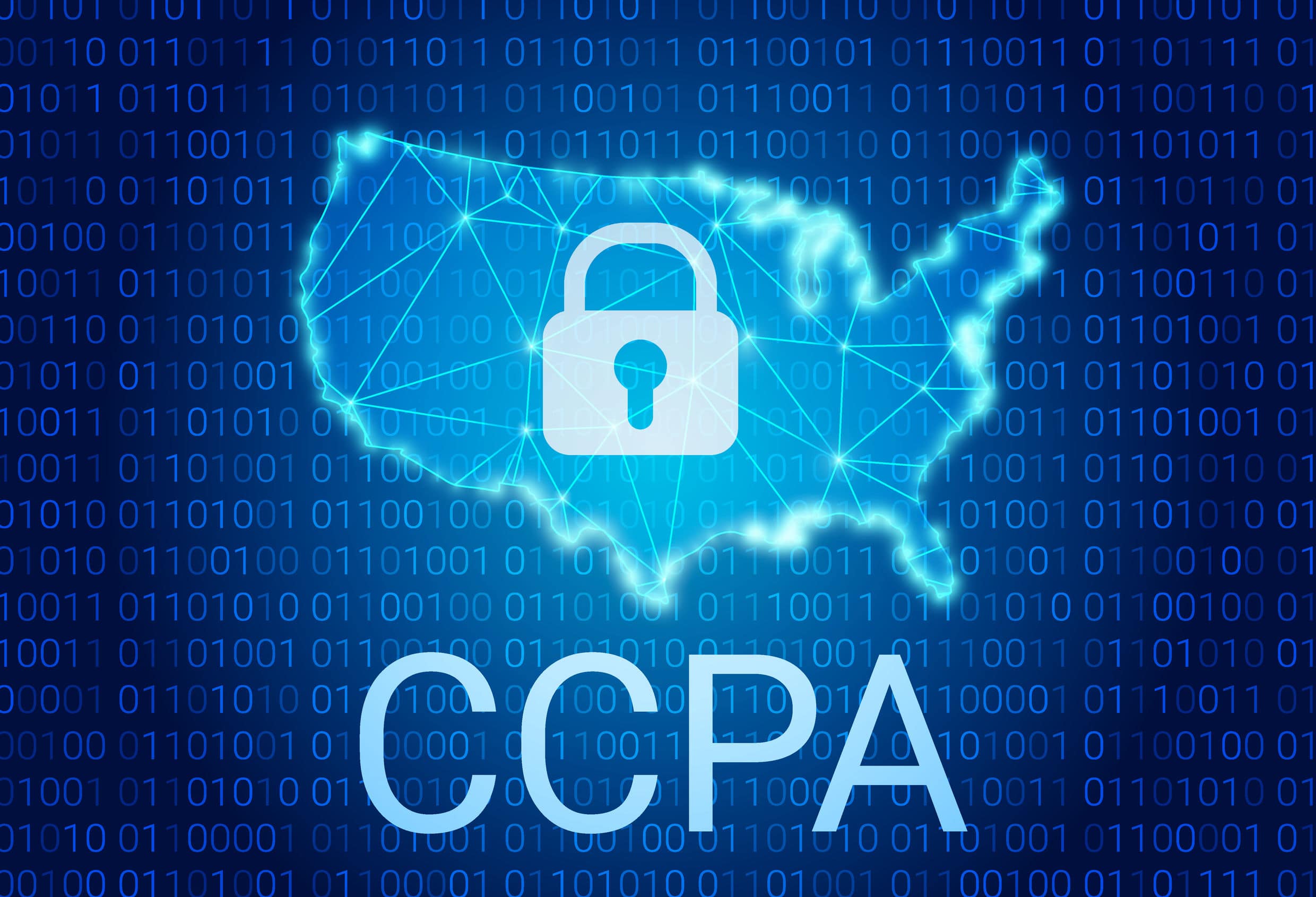 CCPA - California Consumer Privacy Act. vector background. Consumer protection for residents of California, United States. USA data security.