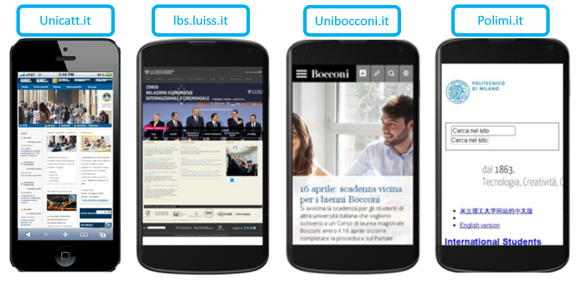 MobileGeddon: Esempio Uiversità Italiane